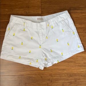 Merona Embroidered Lemon Chino Shorts Size 4